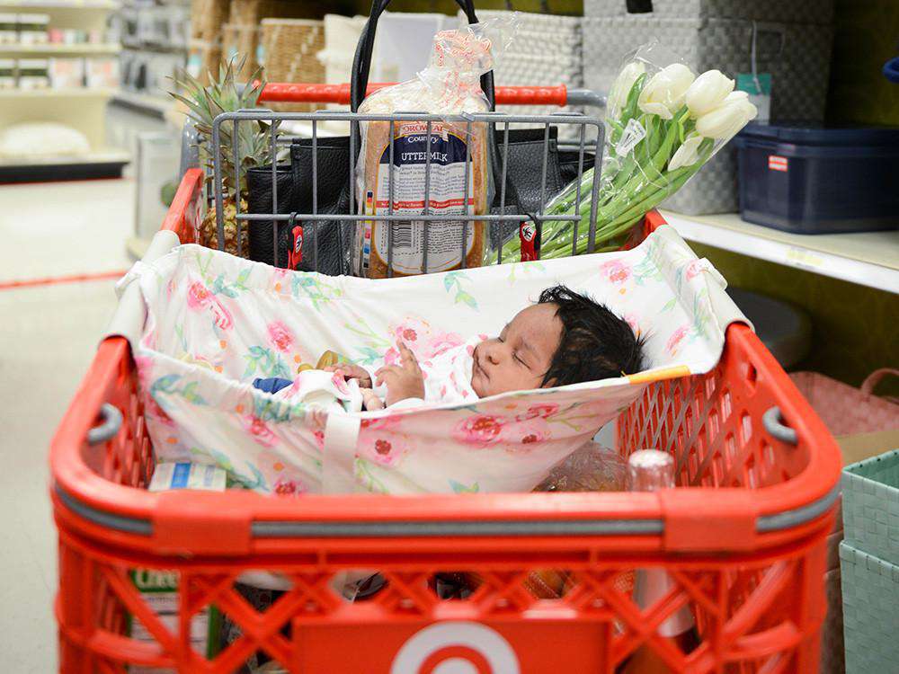 Baby Shopping Cart Hammock | Full Bloom Watercolor Floral Print
