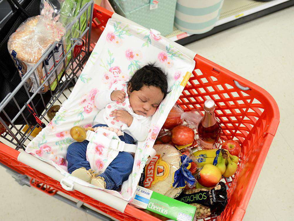 Baby Shopping Cart Hammock | Full Bloom Watercolor Floral Print